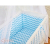 Bäddset / Sängkläder 6 stycken for bedside cot FABIO- Basic zigzag blå
