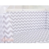 Bäddset / Sängkläder 6 stycken for bedside cot FABIO- Basic zigzag grå