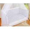 Bäddset / Sängkläder 6 stycken for bedside cot FABIO- Basic zigzag grå