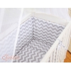 Bäddset / Sängkläder 6 stycken for bedside cot FABIO- Basic zigzag grå
