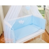 Bäddset / Sängkläder 6 stycken for bedside cot FABIO- hjärtan blå