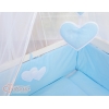 Bäddset / Sängkläder 6 stycken for bedside cot FABIO- hjärtan blå