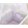 Bäddset / Sängkläder 6 stycken for bedside cot FABIO- hjärtan grå