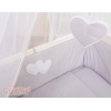 Bäddset / Sängkläder 6 stycken for bedside cot FABIO- hjärtan grå