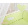 Bäddset / Sängkläder 6 stycken for bedside cot FABIO- hjärtan grön