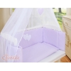 Bäddset / Sängkläder 6 stycken for bedside cot FABIO- hjärtan lila
