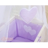 Bäddset / Sängkläder 6 stycken for bedside cot FABIO- hjärtan lila