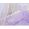 Bäddset / Sängkläder 6 stycken for bedside cot FABIO- hjärtan lila