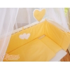 Bäddset / Sängkläder 6 stycken for bedside cot FABIO- hjärtan peach