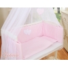 Bäddset / Sängkläder 6 stycken for bedside cot FABIO- hjärtan rosa