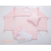 Bäddset / Sängkläder 6 stycken for bedside cot FABIO- hjärtan rosa