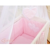 Bäddset / Sängkläder 6 stycken for bedside cot FABIO- hjärtan rosa