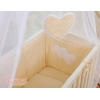 Bäddset / Sängkläder 6 stycken for bedside cot FABIO- hjärtan Vita Prickar på beige