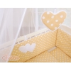 Bäddset / Sängkläder 6 stycken for bedside cot FABIO- hjärtan Vita Prickar på beige