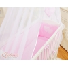 Bäddset / Sängkläder 6 stycken for bedside cot FABIO- hjärtan Vita Prickar på rosa