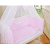 Bäddset / Sängkläder 6 stycken for bedside cot FABIO- hjärtan Vita Prickar på rosa