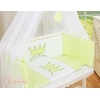 Bäddset / Sängkläder 6 stycken for bedside cot FABIO- Little Prince/Princess grön