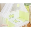 Bäddset / Sängkläder 6 stycken for bedside cot FABIO- Little Prince/Princess grön