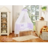 Bäddset / Sängkläder 6 stycken for bedside cot FABIO- Little Prince/Princess lila