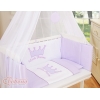 Bäddset / Sängkläder 6 stycken for bedside cot FABIO- Little Prince/Princess lila