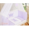 Bäddset / Sängkläder 6 stycken for bedside cot FABIO- Little Prince/Princess lila