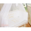 Bäddset / Sängkläder 6 stycken for bedside cot FABIO- Little Prince/Princess vit