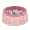 Bollhav med volanger med 200 bollar, Bollpool - pastel rosa