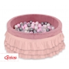 Bollhav med volanger med 200 bollar, Bollpool - pastel rosa