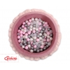 Bollhav med volanger med 200 bollar, Bollpool - pastel rosa