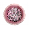 Bollhav med volanger med 200 bollar, Bollpool - pastel rosa