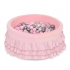 Bollhav med volanger med 200 bollar, Bollpool - rosa