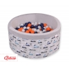 Bollhav minky med 200 bollar, Bollpool - gray kaniner