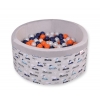 Bollhav minky med 200 bollar, Bollpool - gray kaniner