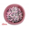 Bollhav minky med 200 bollar, Bollpool - pastel rosa