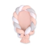 Braided baby nest 2 in 1- vit-grå-pulverrosa