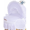 Cover set 4 pcs for Moses Basket Wicker crib Charlotte no. 50102-906 or 70102med vit broderat Bäddset