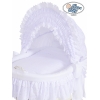 Cover set 4 pcs for Moses Basket Wicker crib Charlotte no. 50102-906 or 70102med vit broderat Bäddset