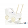 Dockvagn i trä Milla med bäddset Vit-Beige-754