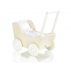 Dockvagn i trä Milla med bäddset Vit-Beige-754