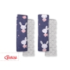 Double sided pads BOBONO for seat belts - blå kaniner/grå
