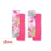 Double sided pads BOBONO for seat belts - kolibrier i blommor/rosa
