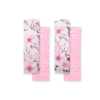 Double sided pads BOBONO for seat belts - pionblomma rosa/rosa