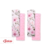 Double sided pads BOBONO for seat belts - pionblomma rosa/rosa