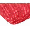 Dra-på-lakan i bomull 120x60cm Vita Prickar på red