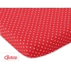 Dra-på-lakan i bomull 120x60cm Vita Prickar på red