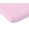 Dra-på-lakan i bomull 120x60cm Vita Prickar på rosa