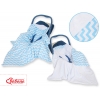 Dubbelsidigt filt till babyskyddet bilbarnstolen Chevron blue-vit