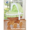 Exklusiv Babykorg på hjul Bellamy grön