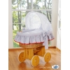 Exklusiv Babykorg på hjul Glamour grey-red