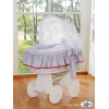 Exklusiv Babykorg på hjul Glamour grey-red